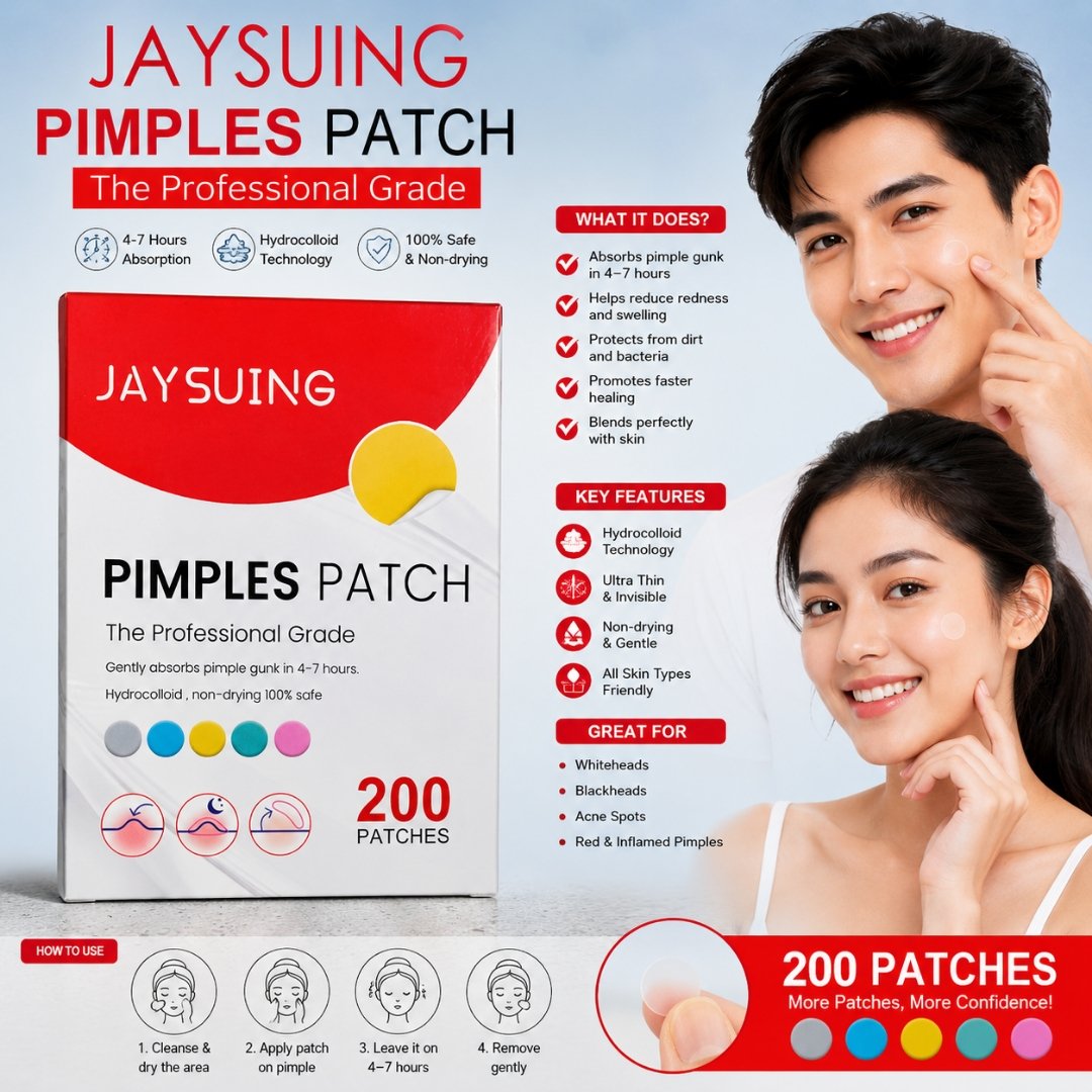 JAYSUING Pimple Patch – Hydrocolloid Acne & Pimple Spot Patch, 200 Patches
