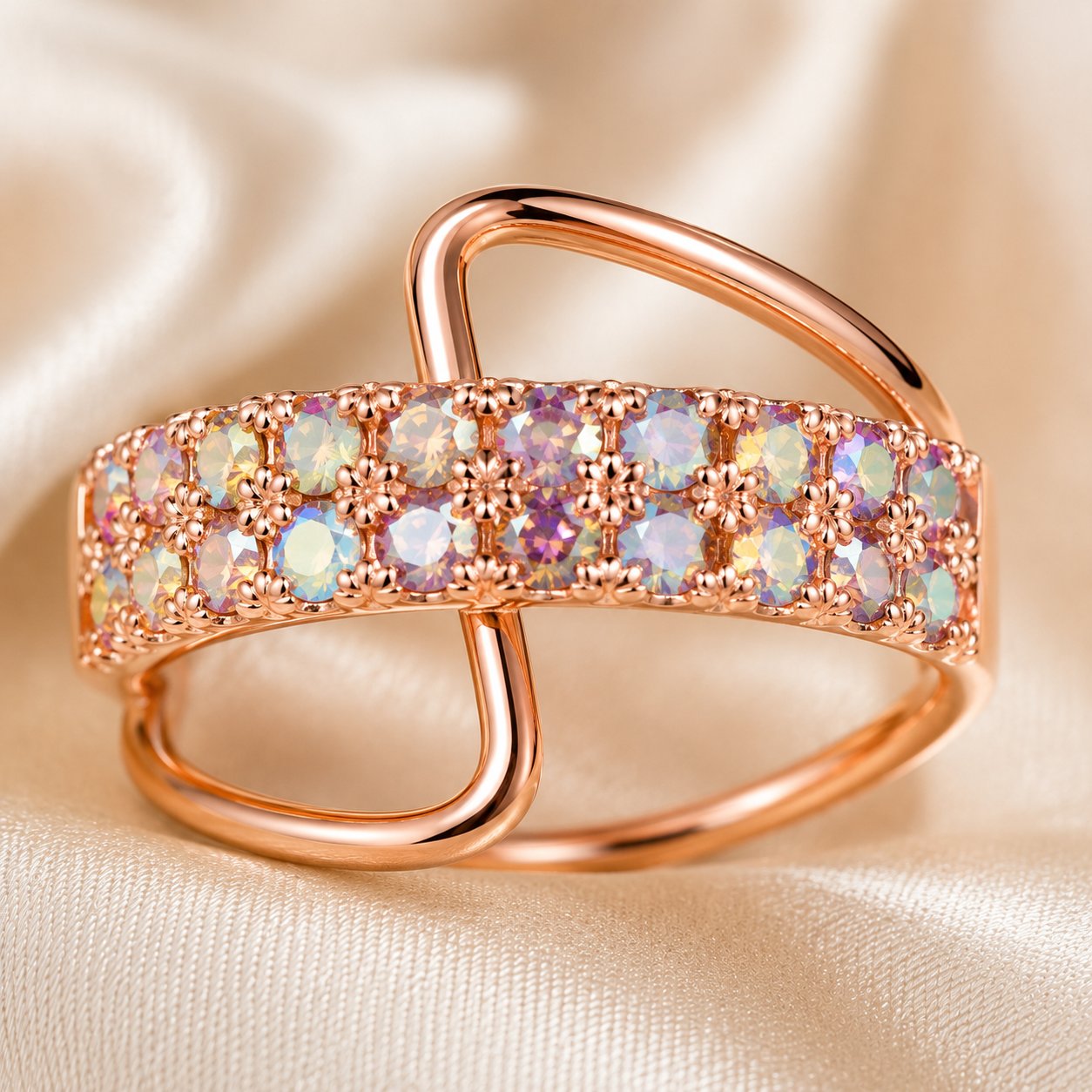 Women's Adjustable Rhinestone Fashion Ring - Photo 2