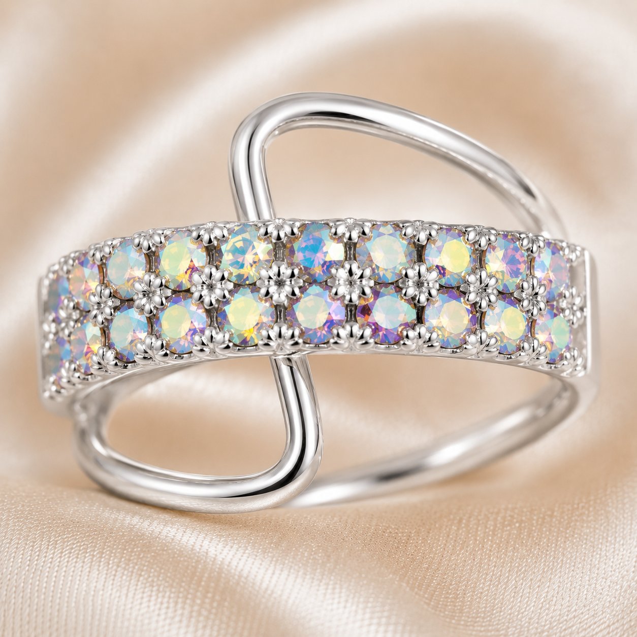 Women's Adjustable Rhinestone Fashion Ring - Photo 4