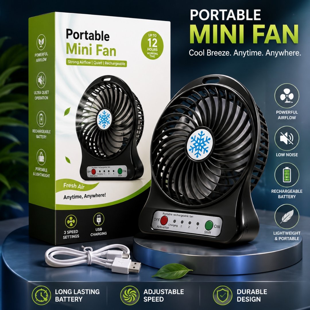 Portable Mini Rechargeable Fan