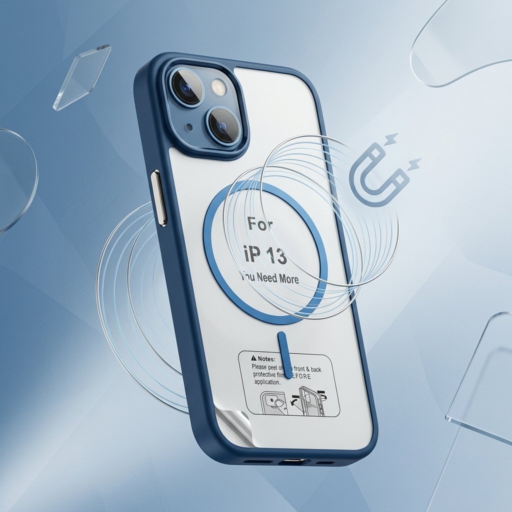 iPhone 13 Magnetic Lens Guard Clear Case