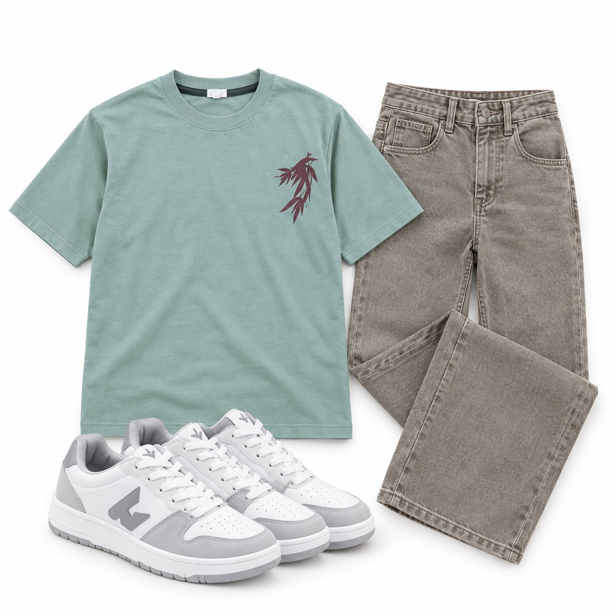 Boys Stylish T-Shirt, Jeans & Shoes Set - Photo 5