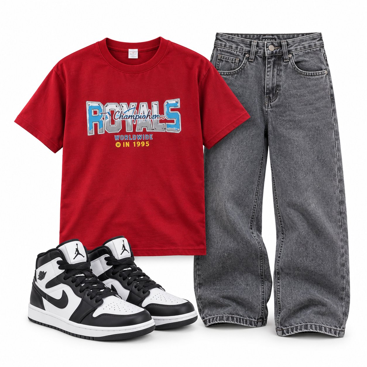 Boys Stylish T-Shirt, Jeans & Shoes Set - Photo 6